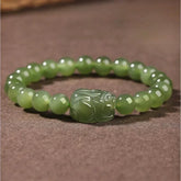 Buddha Stone Green Jade Pixiu Wealth Bracelet